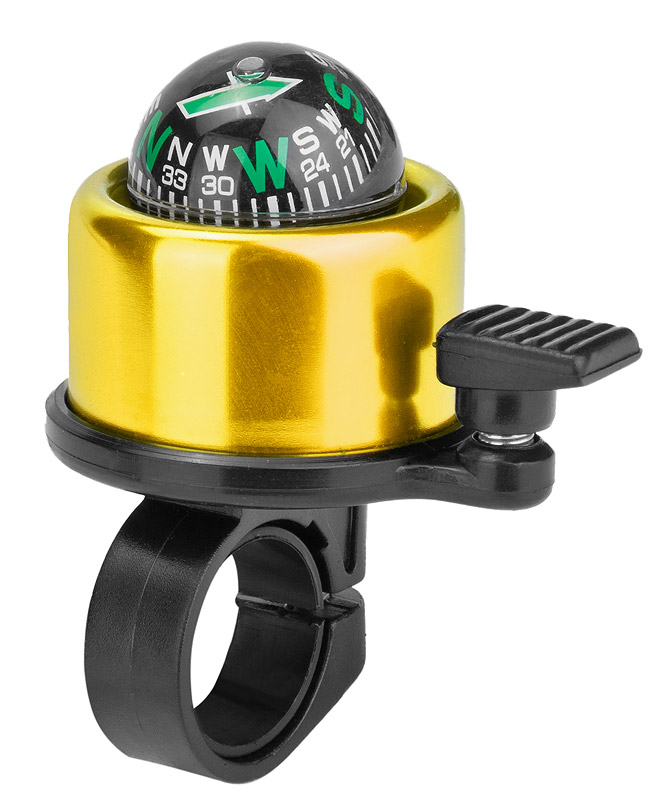 Звонок 14A-02 "Компас" алюминий/пластик, чёрно-золотистый 210101