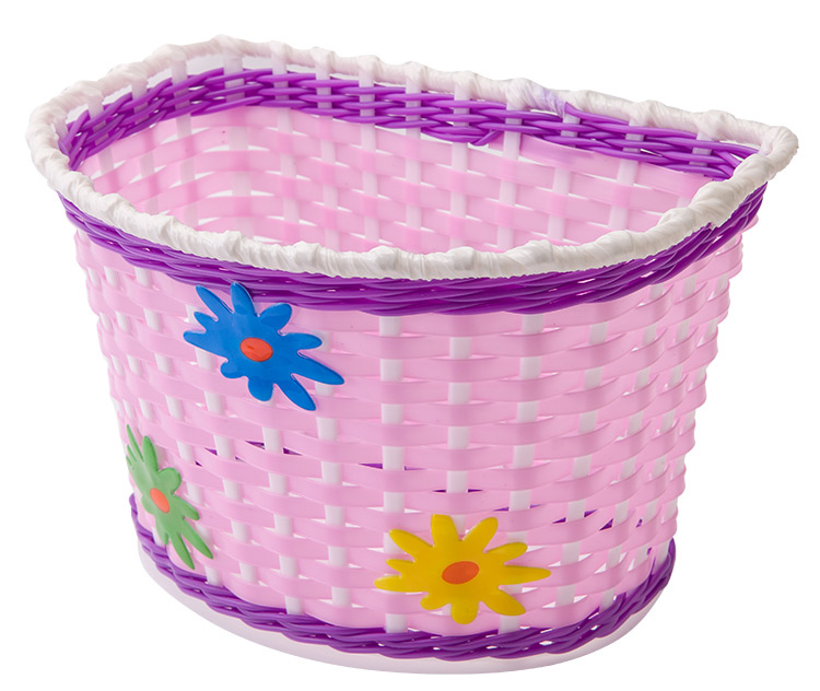 Велокорзина HL-BS02 , бело-розовая передняя, для детских вел-дов