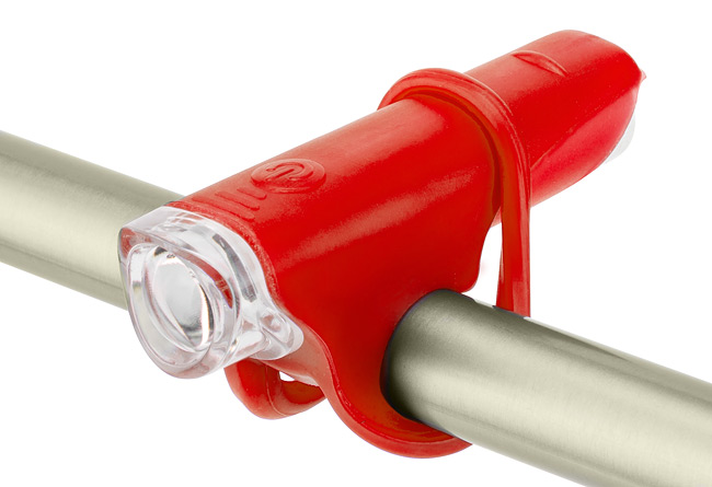 Фонарь передний на руль JY-267-G, 1 суперяркий светодиод, пластиковый красный 560104