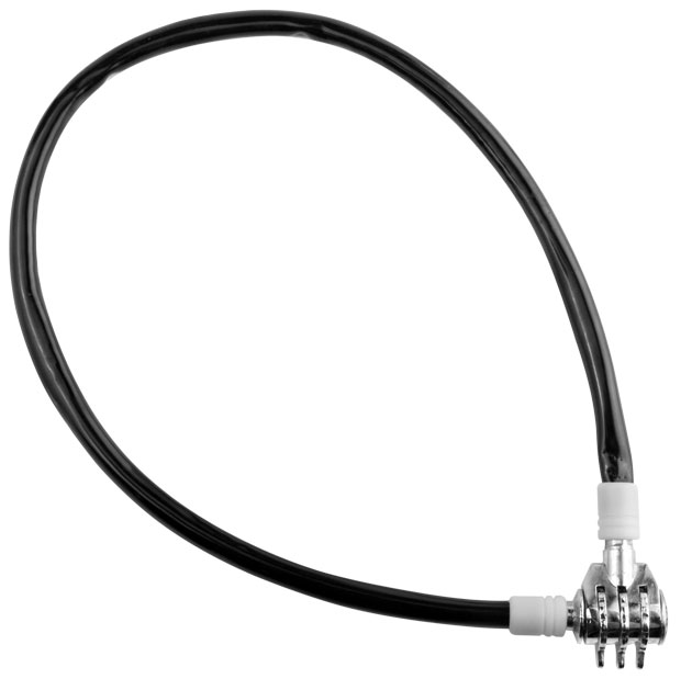 Трос-замок 86501, 10х650 мм, с кодовым замком, чёрно-серебристый