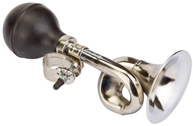 Клаксон 86B-01 сталь/резина чёрно-хромированный 210186