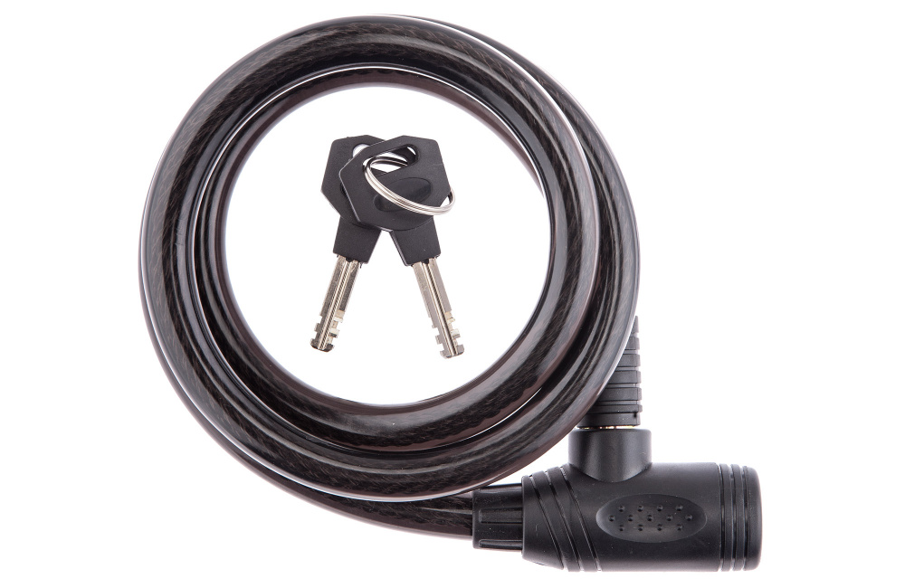 Трос-замок 84318, 15х1200 мм, с ключом, чёрный