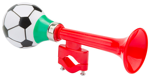 Клаксон 73L-02 "Футбольный мяч" пластик/ПВХ чёрно-красный 210207