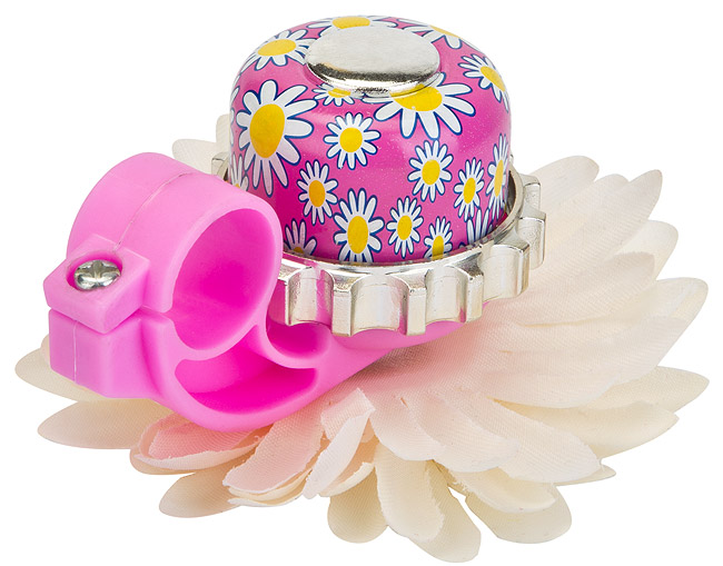 Звонок 24AH алюминий/пластик, "Ромашка", бело-розово-фиолетовый 210122