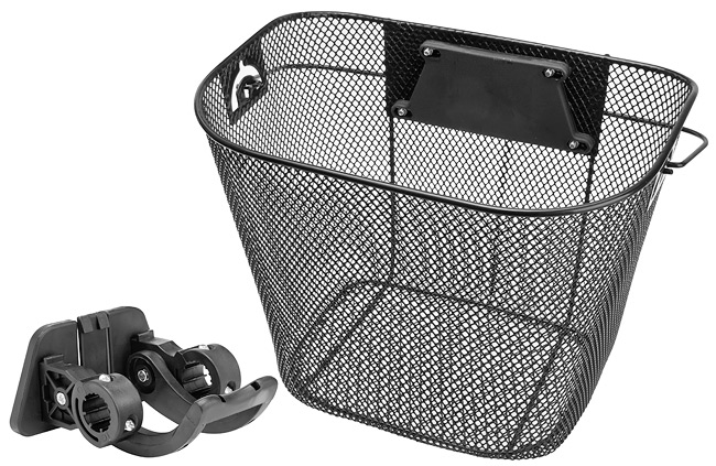 Велокорзина JL-285 передняя, с быстросъём. крепл. (31,8мм), с ручками, стальная,