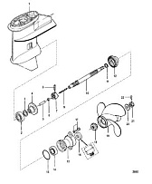 Корпус шестерни, карданный вал-Non Bigfoot 4-Х ТАКТНОГО ПЛМ MERCURY 8 Серийный номер от 0R042475 и выше