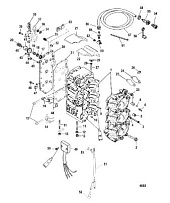 Блок цилиндров 2-Х ТАКТНОГО ПЛМ MERCURY 90 Серийный номер от 1B000001 и выше
