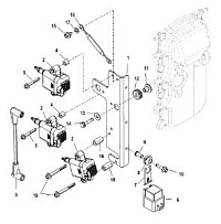 Катушка зажигания, SS/N-USA-0T980000/BEL-0P325500 и выше 4-Х ТАКТНОГО ПЛМ MERCURY 30 Серийный номер от 0P153500 до 0P400999