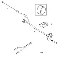 Компоненты гидроподъема 4-Х ТАКТНОГО ПЛМ MERCURY 50 Серийный номер от 1C000001 до 1C050251