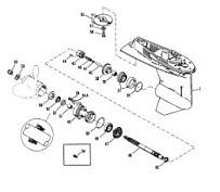 Корпус редуктора (карданный вал) 2-Х ТАКТНОГО ПЛМ MERCURY 50EO Серийный номер от 9683055 до 9885344