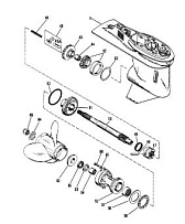 Корпус шестерни (карданный вал) 2-Х ТАКТНОГО ПЛМ MERCURY 75 Серийный номер от 9589039 до 9793576
