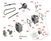 Двигатель. ЦПГ снегохода IRBIS Dingo (2018 г.)