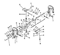 Зажим и поворотный кронштейн в сборе 2-х тактного ПЛМ MERCURY 40 M Серийный номер от 7144763 и выше