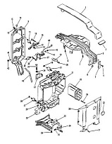 Опорные кронштейны капота 2-Х ТАКТНОГО ПЛМ MERCURY 50EO Серийный номер от 6428681 до 0B122929
