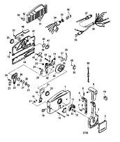 Дистанционное управление с наклейкой Quicksilver 2-х тактного ПЛМ MERCURY 25 М Серийный номер от 0N018456 до 0N055504