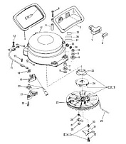 Стартер в сборе (ручной) 2-Х ТАКТНОГО ПЛМ MERCURY 60 Серийный номер от 0T980000 и выше