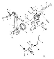 Дроссель и рычаг 2-Х ТАКТНОГО ПЛМ MERCURY 75 Серийный номер от 0P017000 до 0P325499