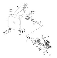 Компоненты закачки масла 2-Х ТАКТНОГО ПЛМ MERCURY 75 Серийный номер от 0T980000 до 0T999999