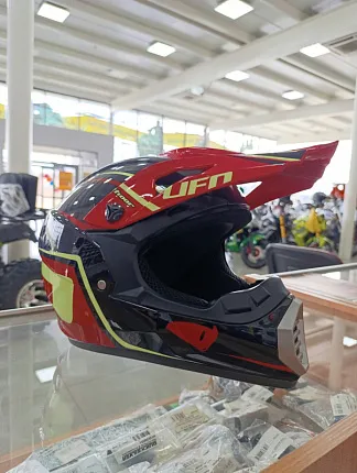 Шлем кроссовый HETOSHI UFD XD1-2 цв. Черно-бело-красный р. M 