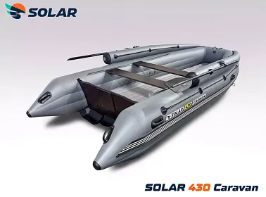 Лодка надувная моторная solar-430 caravan super jet tunnel с фальшбортом