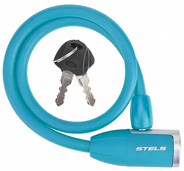 Трос-замок 84356 с ключом, со стальным тросом, 10х650 мм, синий 540053