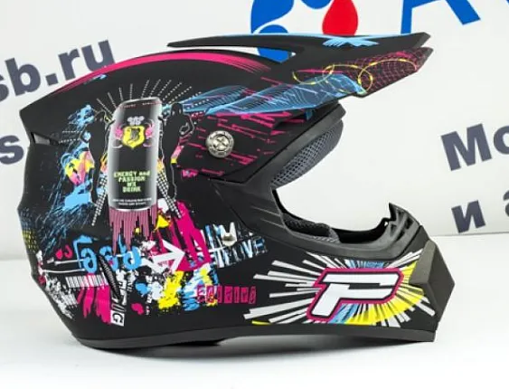 Шлем кроссовый Tiane Progrip Star, Черный (матовый)